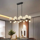 Modern Black Linear Dining Room Chandelier 12/16 Lights - 16 LightWarm White 3000KBlushlighting
