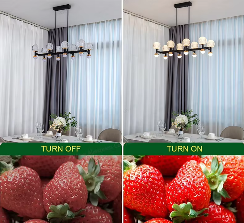 Modern Black Linear Dining Room Chandelier 12/16 Lights - 16 LightWarm White 3000KBlushlighting