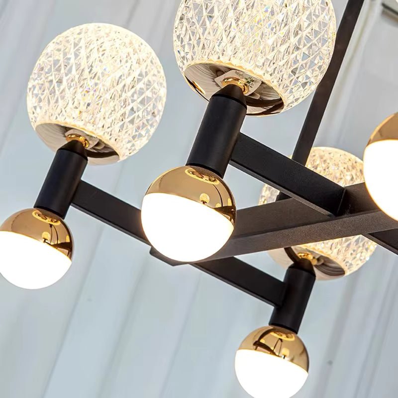Modern Black Linear Dining Room Chandelier 12/16 Lights - 16 LightWarm White 3000KBlushlighting