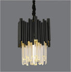 Modern Black Tube Crystal Pendant for Kitchen Island - D11.8"*H14.96"(D30cm*H38cm)Warm LightBlushlighting