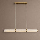 Modern Brass Alabaster 3-Light Linear Chandelier, 55.12 inch - Small: 39.37" LBlushlighting