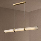Modern Brass Alabaster 3-Light Linear Chandelier, 55.12 inch - Small: 39.37" LBlushlighting