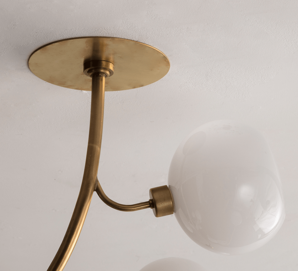 Modern Brass Branch Chandelier with Handcrafted Glass Globes - L62"*W22"*H50"(L157.5cm*W55.88cm*H127cm)Warm LightBlushlighting