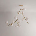 Modern Brass Branch Chandelier with Handcrafted Glass Globes - L62"*W22"*H50"(L157.5cm*W55.88cm*H127cm)Warm LightBlushlighting