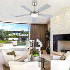 Modern Ceiling Fans with Lights 6 Speeds Reversible Dual Finish Wooden Blades 52" - Blushlighting