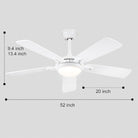 Modern Ceiling Fans with Lights 6 Speeds Reversible Dual Finish Wooden Blades 52" - Blushlighting