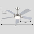 Modern Ceiling Fans with Lights 6 Speeds Reversible Dual Finish Wooden Blades 52" - Blushlighting