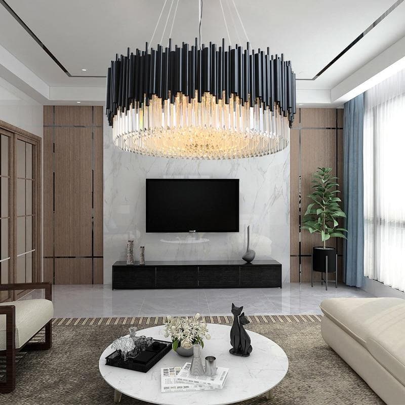 Modern Classic Black Crystal Round Chandelier 24"/ 32"/40" - W40" X H16"Blushlighting
