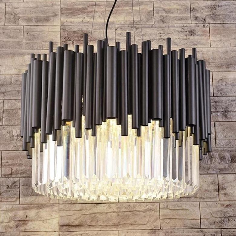 Modern Classic Black Crystal Round Chandelier 24"/ 32"/40" - W40" X H16"Blushlighting