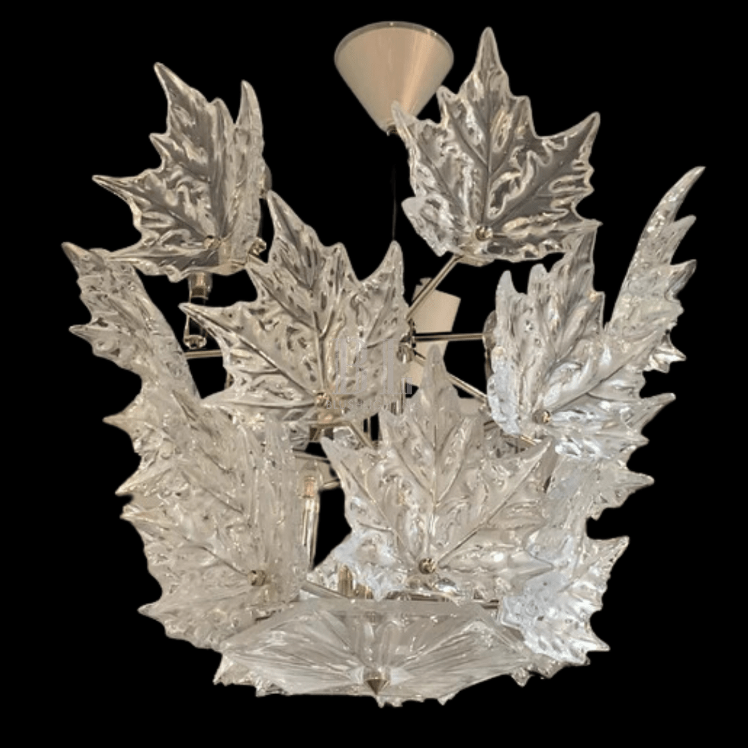 Modern Creative Clear Crystal Maple Leaf Chandelier for Living Room/Bedroom - 3 Tiers/D33.07''*H37.7''(D84cm*H96cm)Warm LightBlushlighting