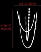 Modern Creative Pearl Necklace Chandelier - 12 Pearls/L78.7"With Metal DividerWarm LightBlushlighting
