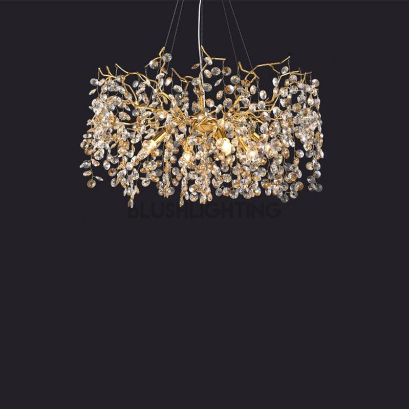 Modern Crystal Branch Chandelier for Foyer Entryway 1.5"D-Blushlighting-Blushlighting