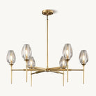 Modern Crystal Chandelier 10 Lights Brass 65in Gold Rectangle K9 Pendant Light - Brass - 10 Lights - RectangleBlushlighting