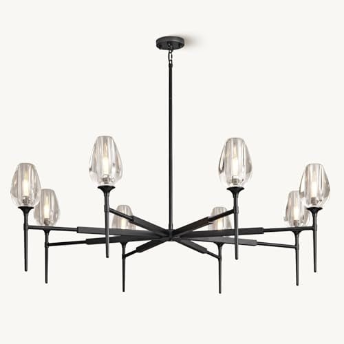 Modern Crystal Chandelier 10 Lights Brass 65in Gold Rectangle K9 Pendant Light - Brass - 10 Lights - RectangleBlushlighting