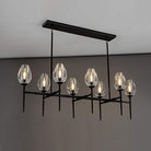 Modern Crystal Chandelier 10 Lights Brass 65in Gold Rectangle K9 Pendant Light - Brass - 10 Lights - RectangleBlushlighting