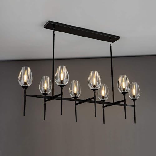 Modern Crystal Chandelier 10 Lights Brass 65in Gold Rectangle K9 Pendant Light - Brass - 10 Lights - RectangleBlushlighting