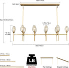 Modern Crystal Chandelier 10 Lights Brass 65in Gold Rectangle K9 Pendant Light - Brass - 10 Lights - RectangleBlushlighting