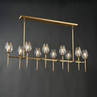 Modern Crystal Chandelier 10 Lights Brass 65in Gold Rectangle K9 Pendant Light - Brass - 10 Lights - RectangleBlushlighting