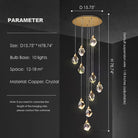 Modern Crystal Chandelier Foyer Living Room Droplight Hall Decoration Lights-Chandeliers-Merlin Lamps-10 Lights / D15.75"*H78.74"-Warm Light-merlinlamps