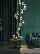 Extra Large 63''-137.8'' Duplex Hall Shaped Chandelier Foyer Living Room Droplight Modern Crystal Ceiling Lights Hotel Hall Decoration