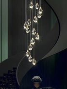 Extra Large 63''-137.8'' Duplex Hall Shaped Chandelier 2 story Foyer Living Room Droplight Modern Crystal Ceiling Lighting fixture Hotel Hallway Resturant Cafe Decoration