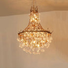 Modern Crystal Drop Brass Branch Chandelier-Blushlighting-Blushlighting
