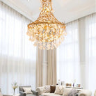 Modern Crystal Drop Brass Branch Chandelier-Blushlighting-Blushlighting