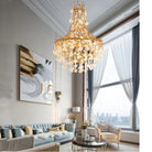 Modern Crystal Drop Brass Branch Chandelier-Blushlighting-Blushlighting