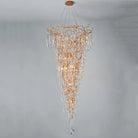 Modern Crystal Droplet Branch Staircase Chandelier-Blushlighting