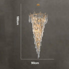 Modern Crystal Droplet Branch Staircase Chandelier-Blushlighting