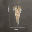 Modern Crystal Droplet Branch Staircase Chandelier-Blushlighting