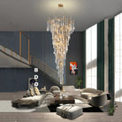 Modern Crystal Droplet Branch Staircase Chandelier - DIAMETER 100 CM（39.3IN） X HEIGHT 135 CM（53 IN）Blushlighting