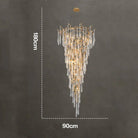 Modern Crystal Droplet Branch Staircase Chandelier - DIAMETER 100 CM（39.3IN） X HEIGHT 135 CM（53 IN）Blushlighting