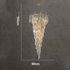 Modern Crystal Droplet Branch Staircase Chandelier - DIAMETER 100 CM（39.3IN） X HEIGHT 135 CM（53 IN）Blushlighting