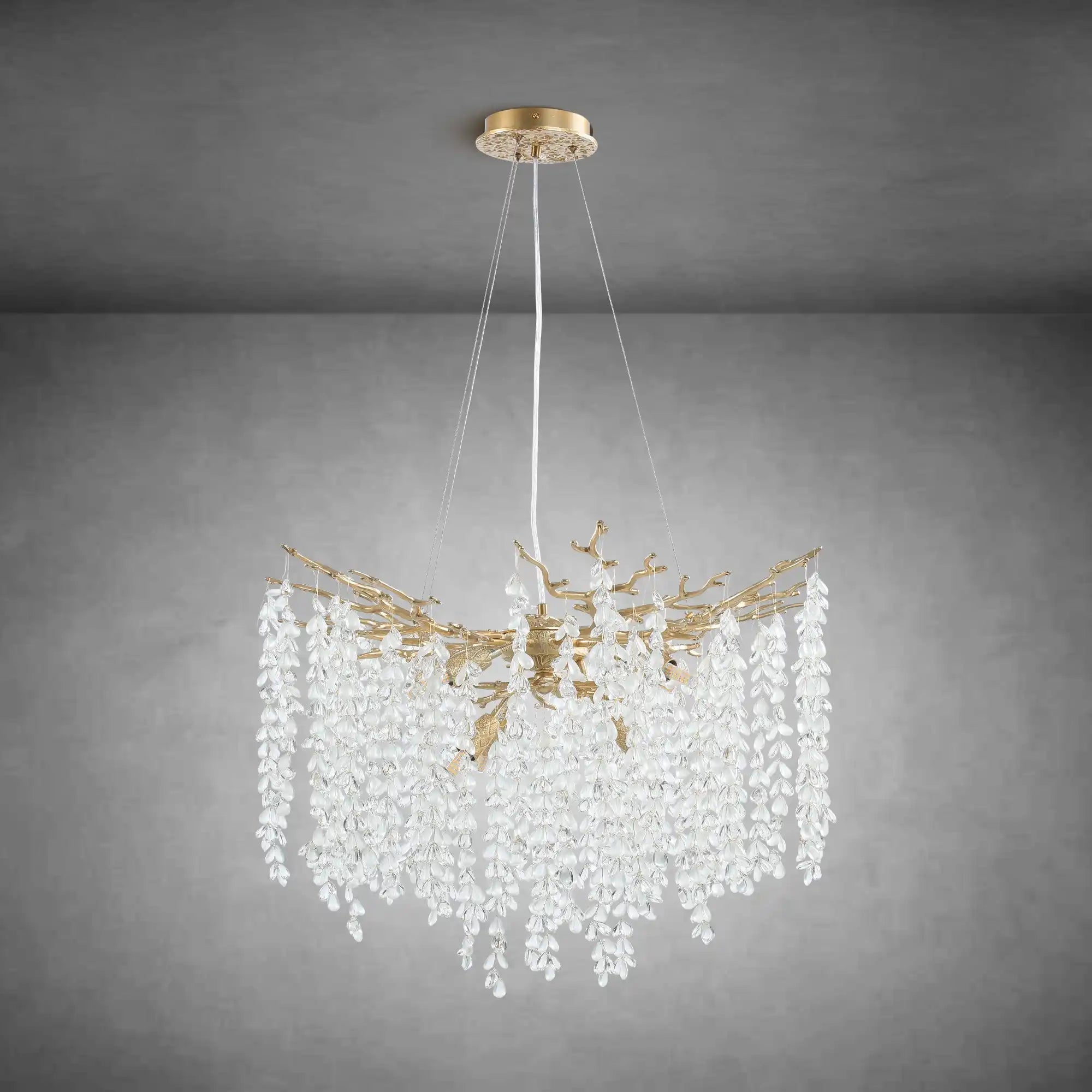 Modern Crystal Tree Branch Chandelier for Living Room 24 Inch - GoldBlushlighting