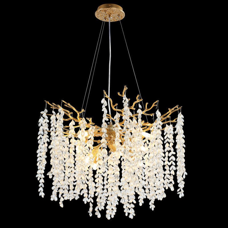 Modern Crystal Tree Branch Chandelier for Living Room - GoldBlushlighting