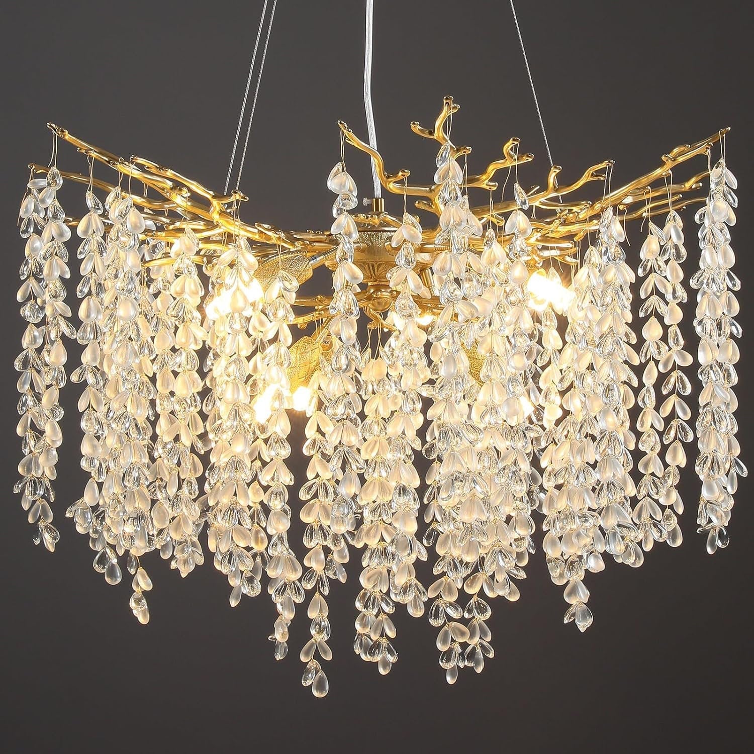 Modern Crystal Tree Branch Chandelier for Living Room - GoldBlushlighting
