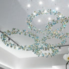Modern Design Crystal Chandelier with Floral Crown Shape - 1 Ring/D31.5"*H118.1"Without CanopyWarm LightBlushlighting
