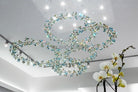Modern Design Crystal Chandelier with Floral Crown Shape - 1 Ring/D31.5"*H118.1"Without CanopyWarm LightBlushlighting