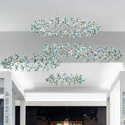 Modern Design Crystal Chandelier with Floral Crown Shape - 1 Ring/D31.5"*H118.1"Without CanopyWarm LightBlushlighting