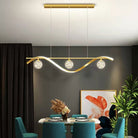 Modern Dining Room Chandelier Concise Style Glass Ball Starlight Ceiling Lamp Luxury Bar Counter Light - L39.4"*H118.1"/2.1 kgGoldWarm LightBlushlighting