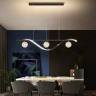 Modern Dining Room Chandelier Concise Style Glass Ball Starlight Ceiling Lamp Luxury Bar Counter Light - L39.4"*H118.1"/2.1 kgBlackWarm LightBlushlighting