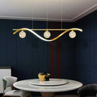 Modern Dining Room Chandelier Concise Style Glass Ball Starlight Ceiling Lamp Luxury Bar Counter Light - L39.4"*H118.1"/2.1 kgBlackWarm LightBlushlighting