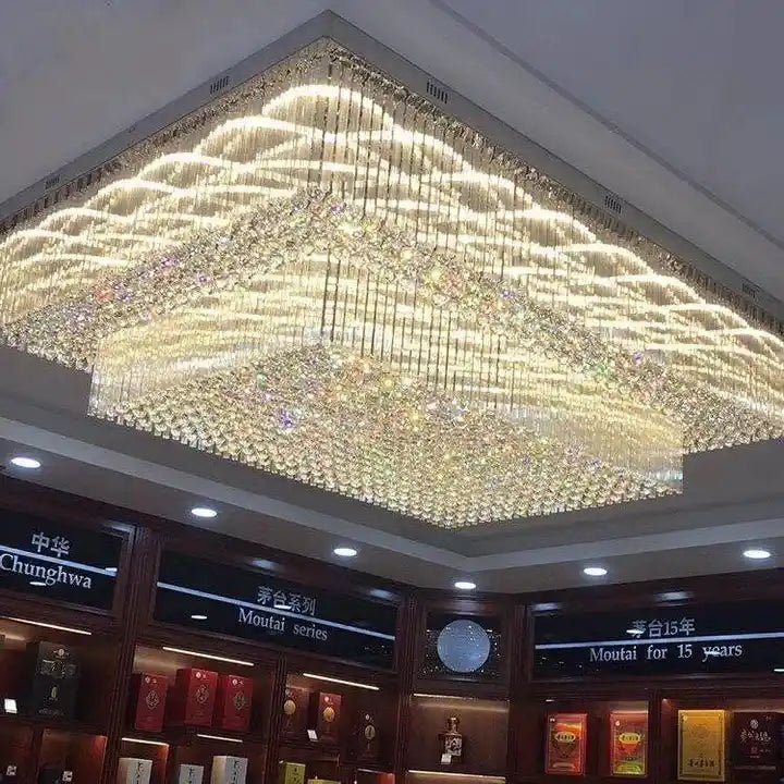 Modern Extra 2/3 Tiered Flush Mount Crystal Chandelier for Large Area-Chandeliers-Blushlighting-Blushlighting