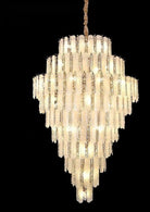 Modern Feather Crystal Chandelier in Chrome/Gold Finish for High/Low-ceiling - D39.4"*H59.1"(D100cm*H150cm)GoldBlushlighting