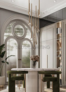 Modern Floating Long Gold Pendant Celing Chandelier for Living Room/High - ceiling - Without Canopy/D39.37"*H106.3"(D100cm*H270cm)Blushlighting