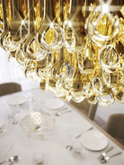 Modern Floating Long Gold Pendant Celing Chandelier for Living Room/High - ceiling - Without Canopy/D74.8"*H267.7"(D190cm*H680cm)Blushlighting