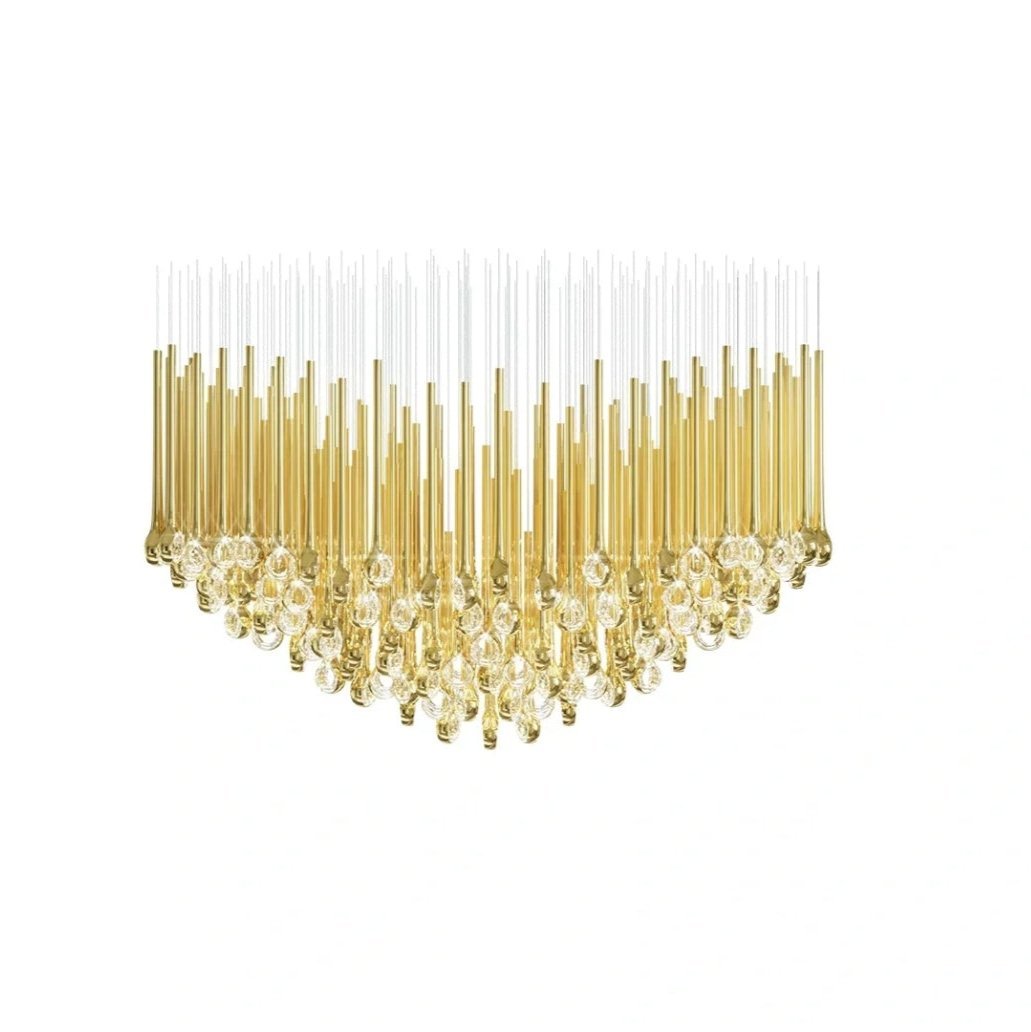 Modern Floating Long Gold Pendant Celing Chandelier for Living Room/High - ceiling - Without Canopy/L74.8"*W31.5"*H51.1"(L190cm*W80cm*130cm)Blushlighting