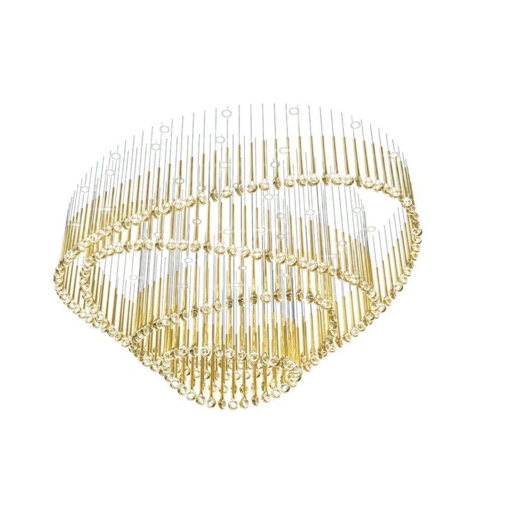 Modern Floating Long Gold Pendant Celing Chandelier for Living Room/High - ceiling - Without Canopy/L141.73"*W110.24"*H70.8"(L360cm*W280cm*H180cm)Blushlighting