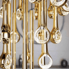 Modern Floating Long Gold Pendant Celing Chandelier for Living Room/High - ceiling - Without Canopy/D74.8"*H267.7"(D190cm*H680cm)Blushlighting
